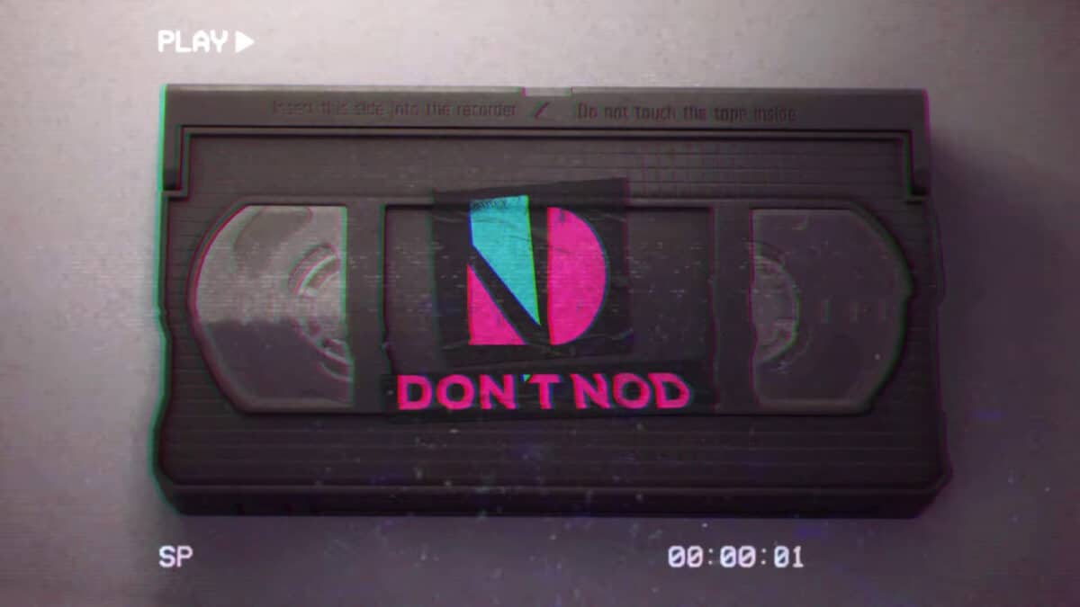 Imagem da fita VHS teaser de Lost Records: Bloom & Rage com o logo da DON'T NOD