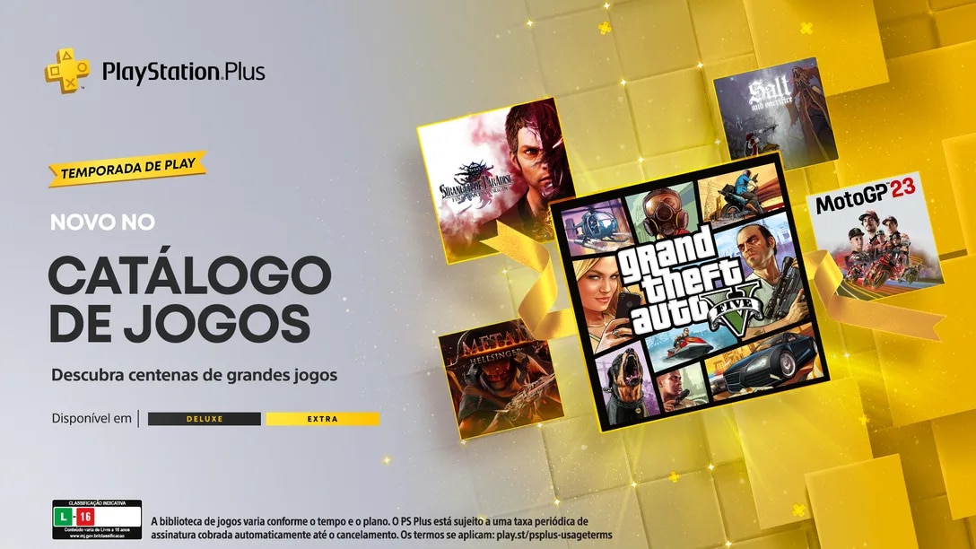 Imagem promocional do Cat&aacute;logo de Jogos de Novembro de 2023 na PlayStation Plus Extra e Deluxe