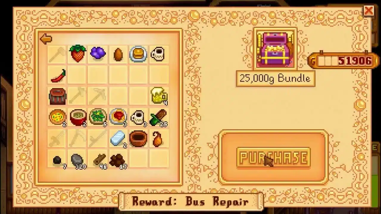 Stardew Valley Conjunto do Cofre