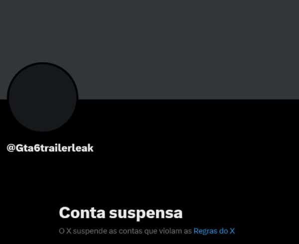 Print do perfil do Twitter que vazou o trailer de GTA VI