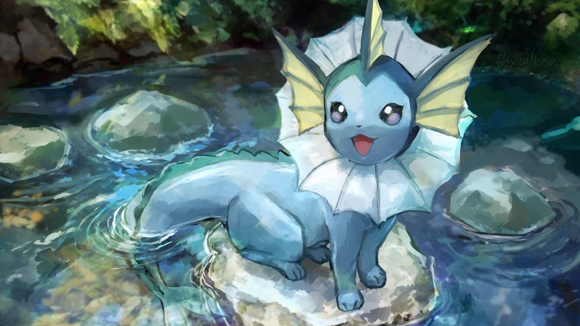 Imagem art&iacute;stica do Pok&eacute;mon Vaporeon. (Divulga&ccedil;&atilde;o / Internet)