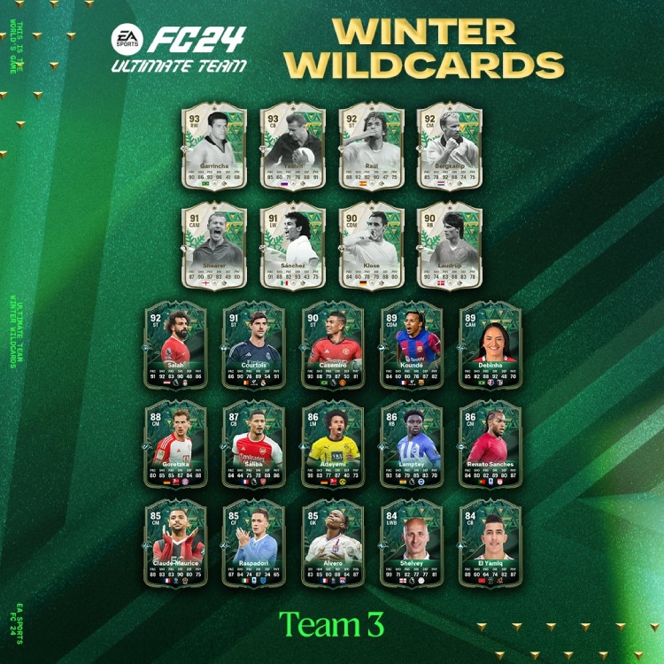 EA FC 24: Conhe&ccedil;a os jogadores do Time 3 dos Winter Wildcards