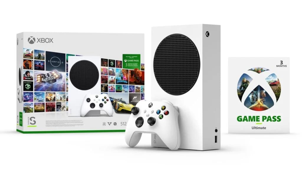 Imagem do combo promocional do Xbox Series S com o Game Pass