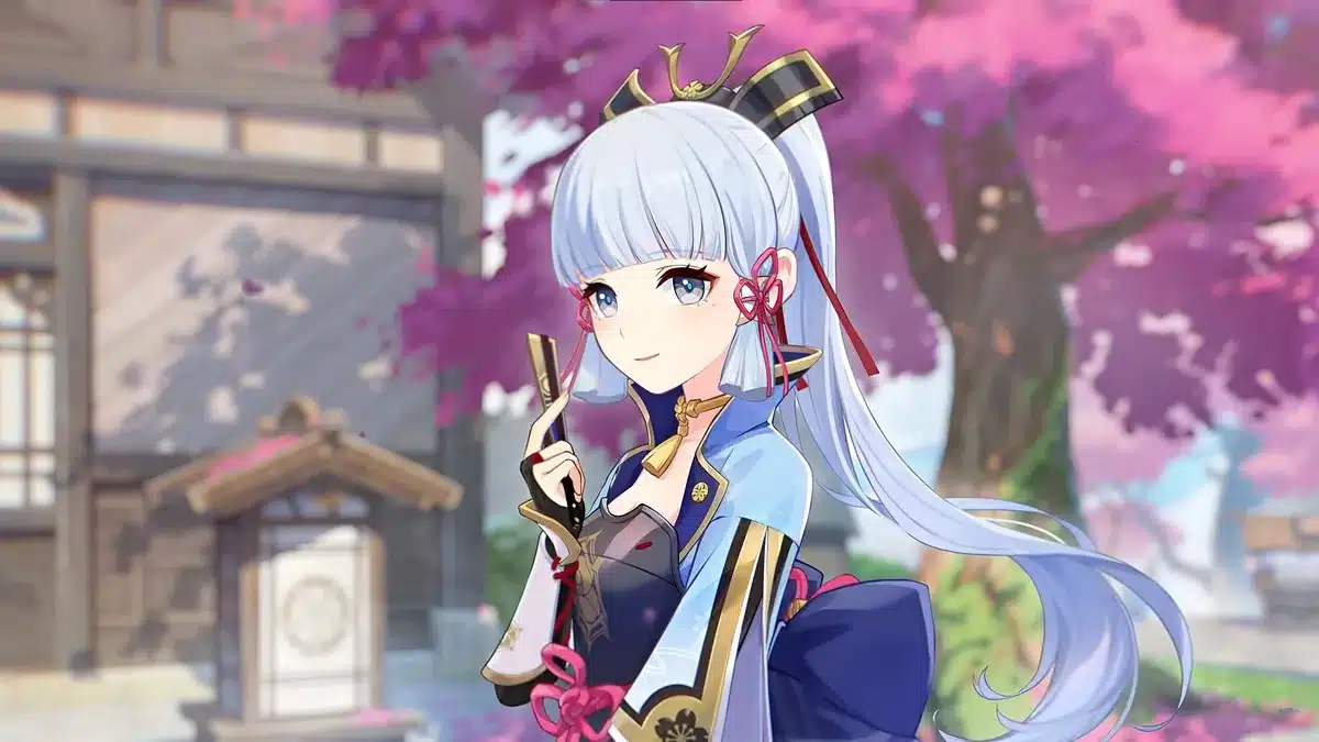 Imagem do jogo Genshin Impact personagens femininas, Ayaka. (Divulga&ccedil;&atilde;o / Internet)