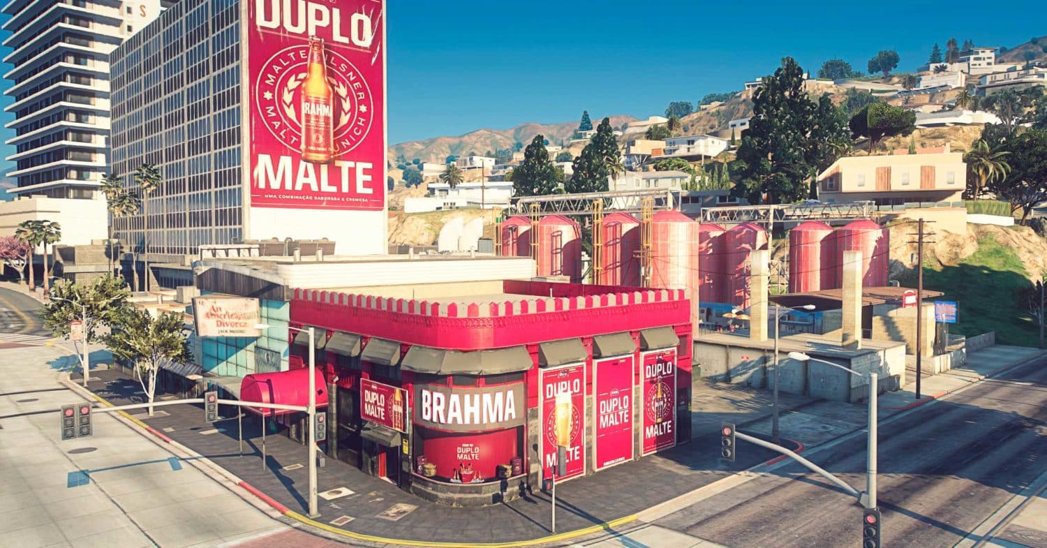 Imagem do patroc&iacute;nio da marca Brahma em um servidor do GTA RP. (Divulga&ccedil;&atilde;o / Internet)