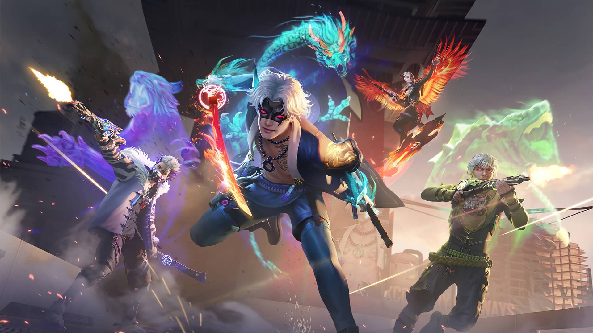 Imagem de lan&ccedil;amento de skins de um esquadr&atilde;o do Free Fire. (Divulga&ccedil;&atilde;o / Garena Free Fire)