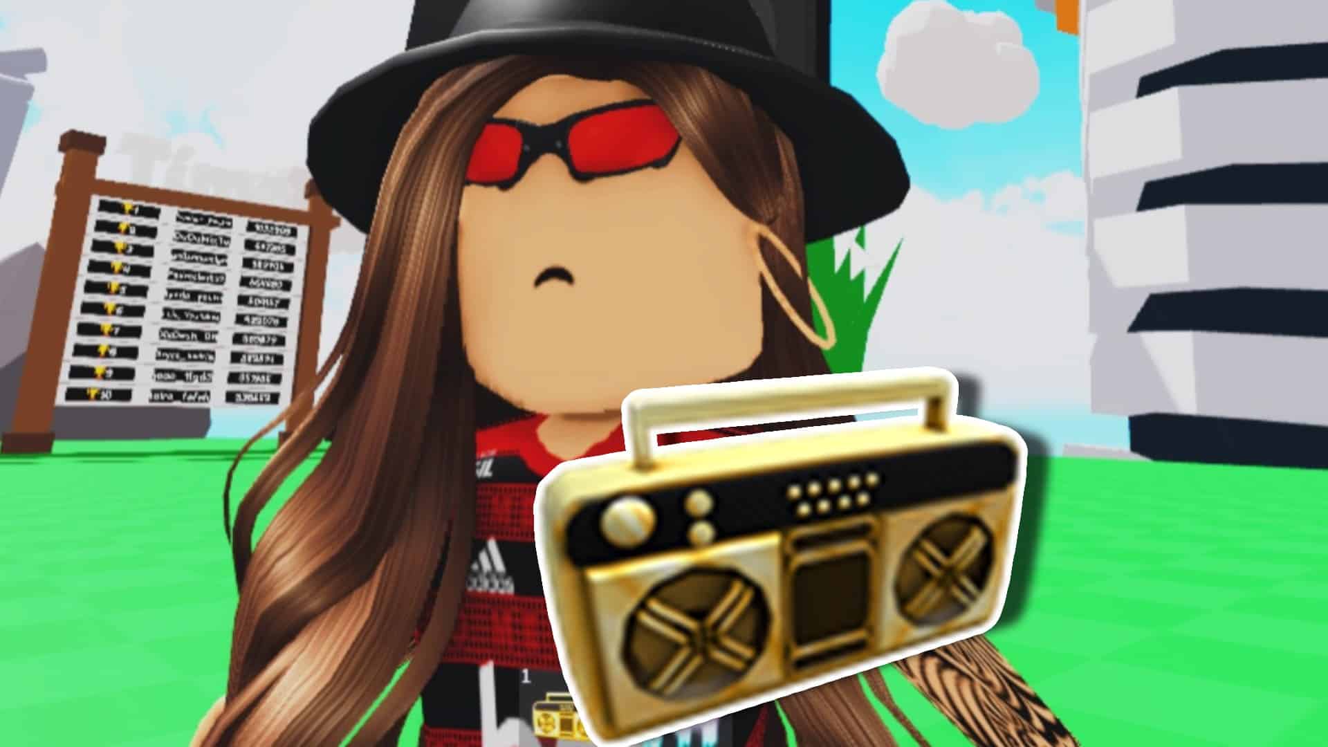 Foto ilustrativa de uma boneca com r&aacute;dio para adicionar ID de musicas Roblox.
