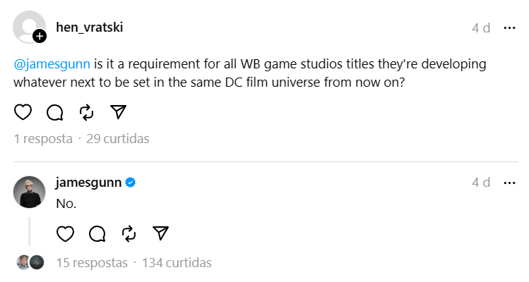 Print da publica&ccedil;&atilde;o de James Gunn
