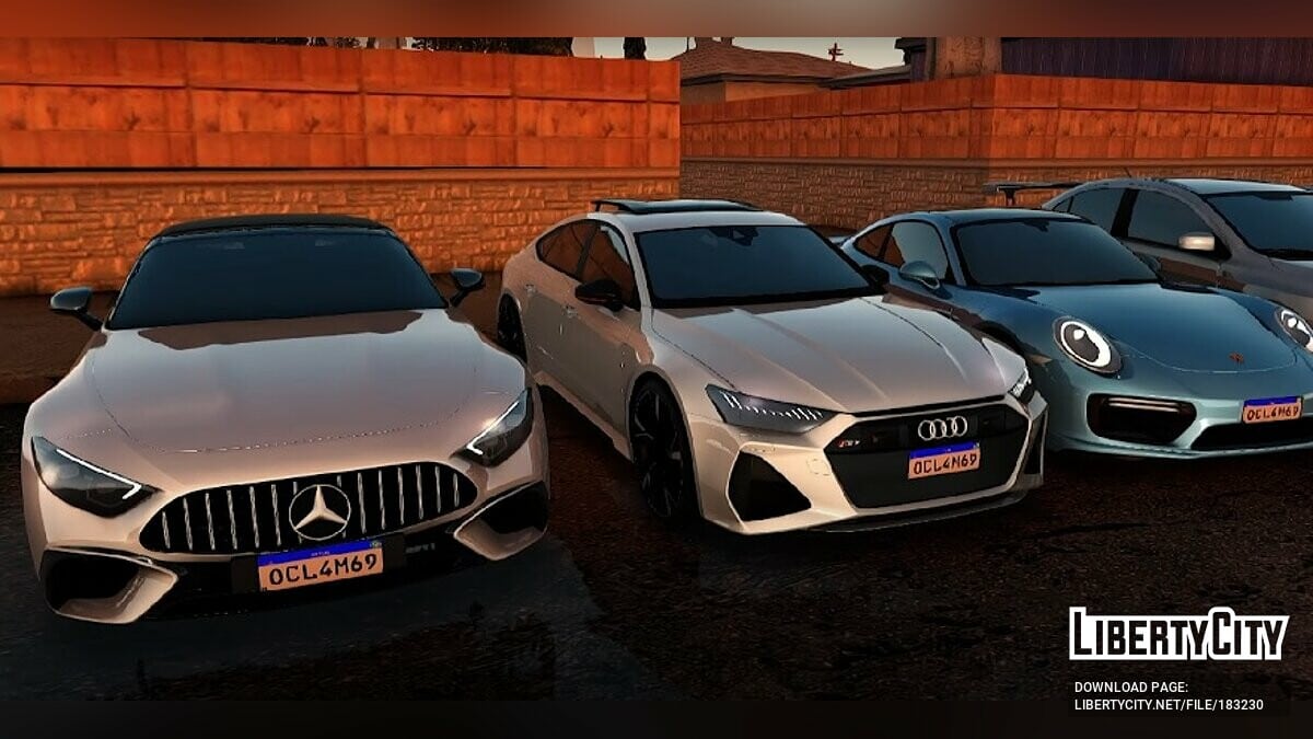 Imagem de ve&iacute;culos de marcas populares de autom&oacute;veis inseridos no GTA San Andreas. (Divulga&ccedil;&atilde;o / Liberty City RU)