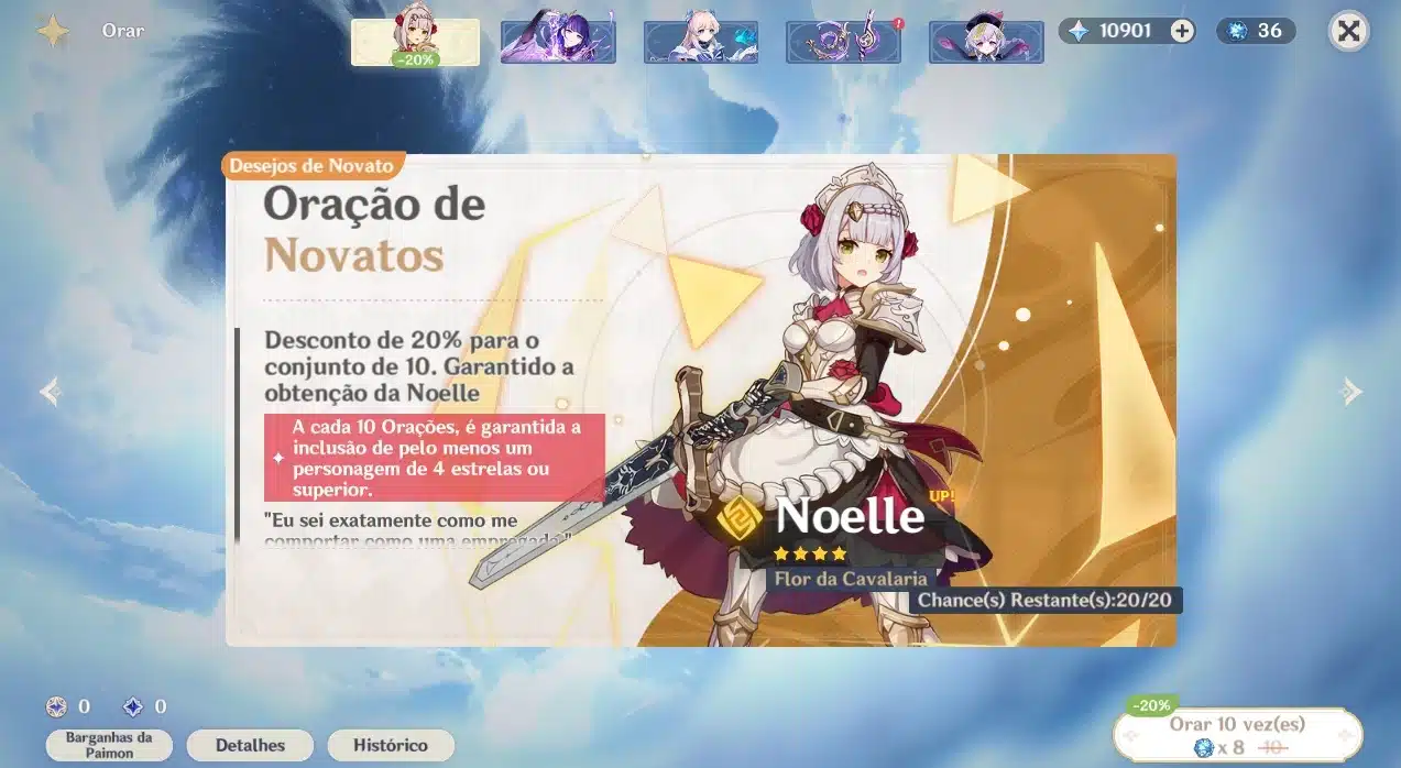 Imagem do banner Ora&ccedil;&atilde;o de Novatos de Genshin Impact. 