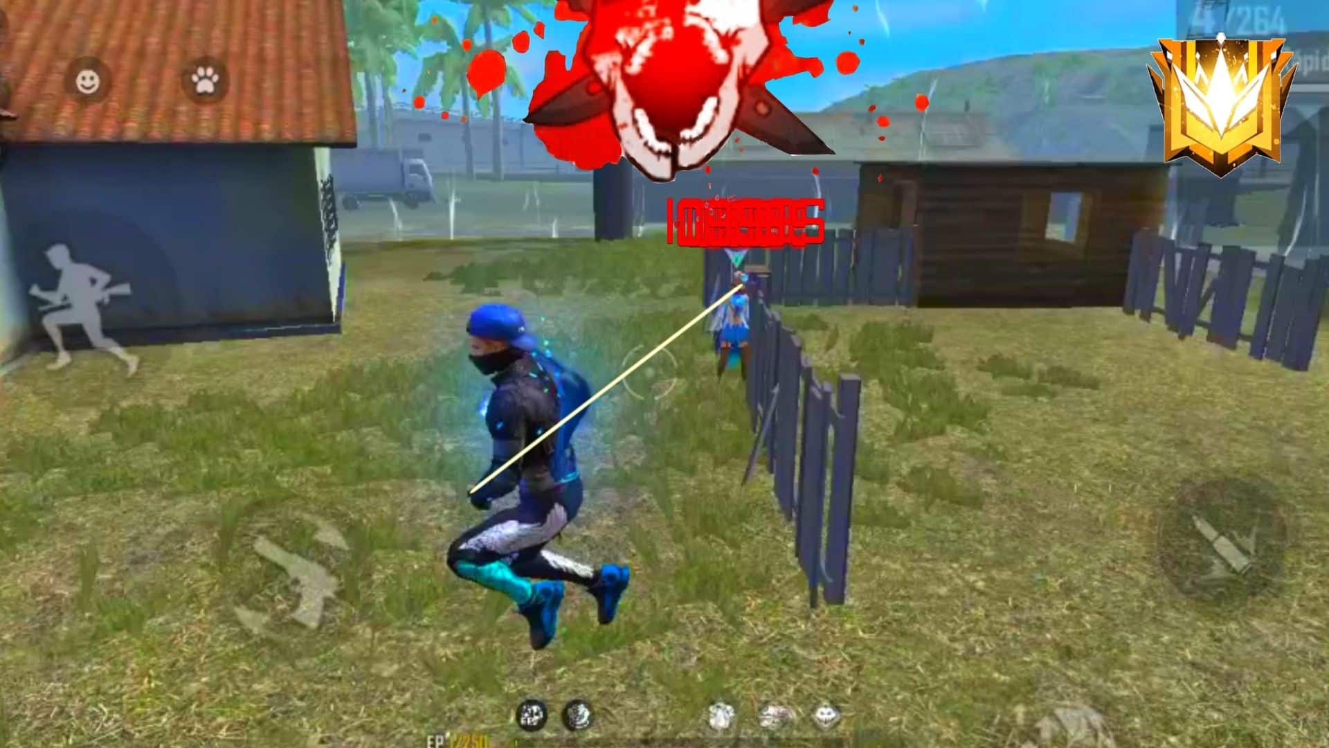 Foto de um jogador realizando um CAPA de qualidade em outro jogador de Free Fire.