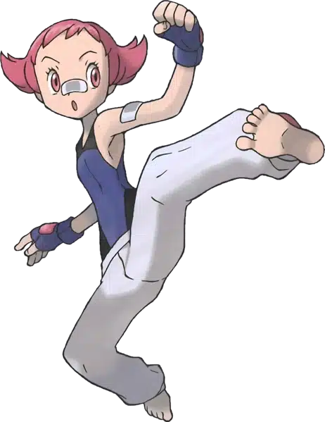 Imagem da personagem Maylene, treinadora de Pok&eacute;mon tipo Lutador. (Divulga&ccedil;&atilde;o / Internet)