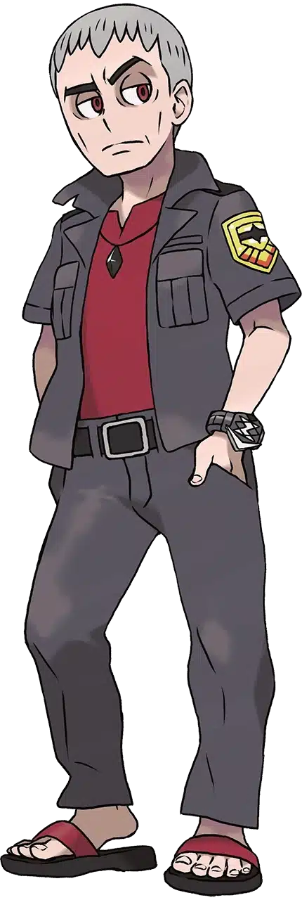 Imagem do personagem Nanu, treinador de Pok&eacute;mon tipo Sombrio. (Divulga&ccedil;&atilde;o / Internet)