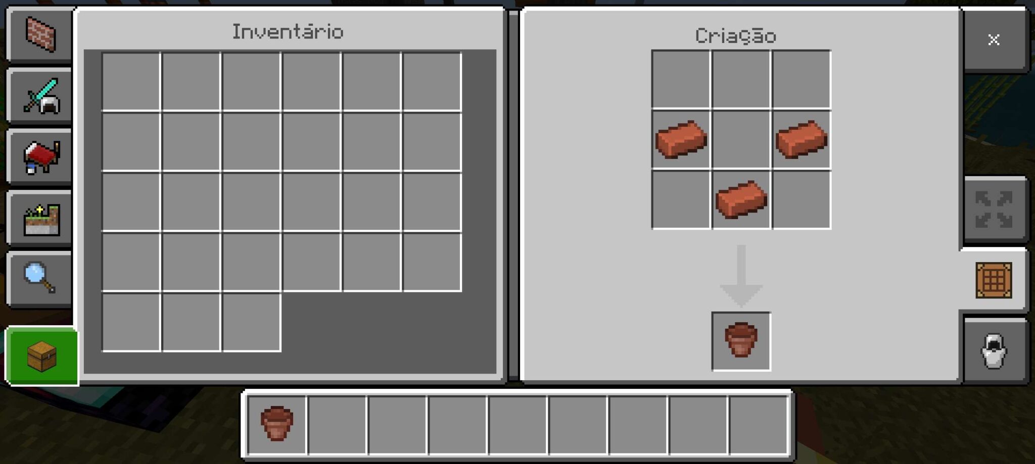 Foto tutorial sobre como fazer vaso de flores no Minecraft. (Divulga&ccedil;&atilde;o / Internet)