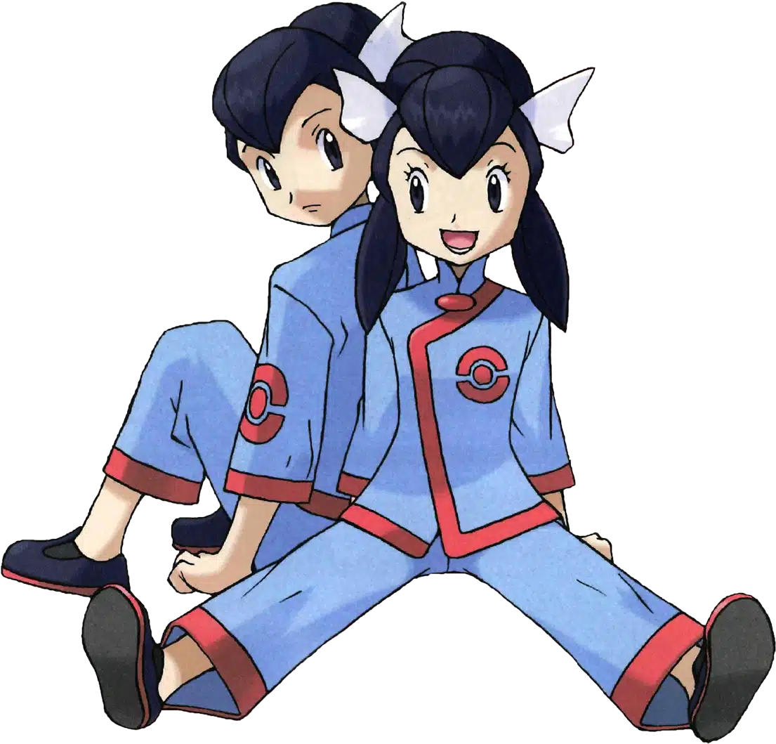 Imagem dos personagens Tate e Liza, treinadores de Pok&eacute;mon tipo Ps&iacute;quico. (Divulga&ccedil;&atilde;o / Internet)