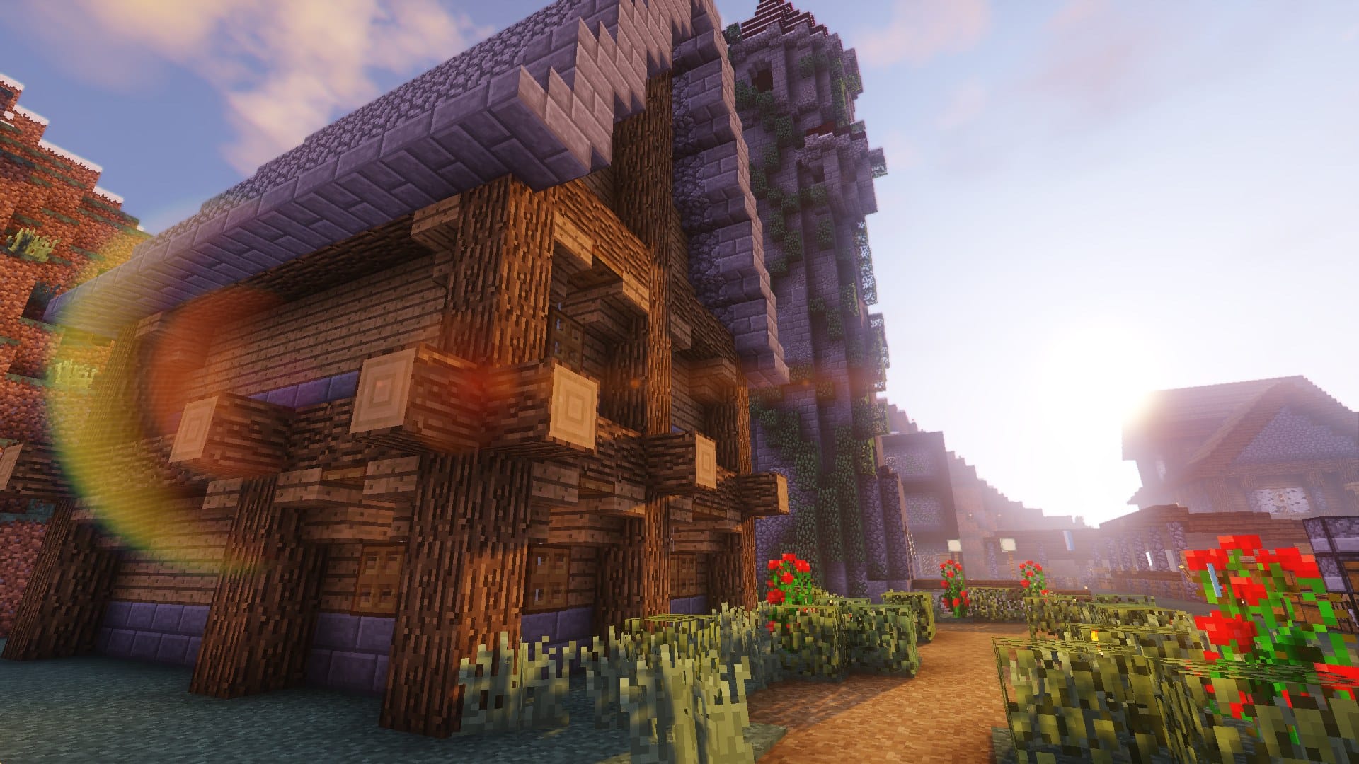 Imagem de uma casa estilosa com Shaders no Minecraft, introduzindo ideias de casas para fazer no Minecraft. (Divulga&ccedil;&atilde;o / Internet)