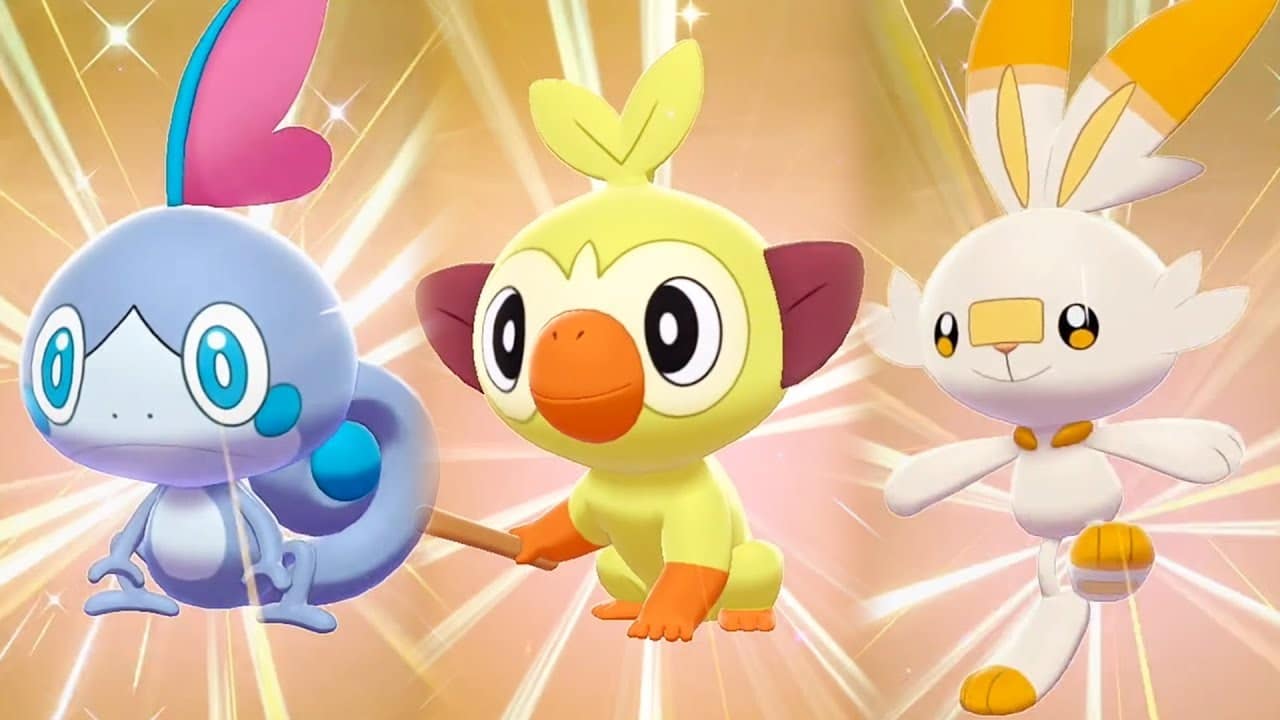 Imagem dos Pok&eacute;mon Shiny: Sooble, Grookey e Scorbunny. (Divulga&ccedil;&atilde;o / Internet)
