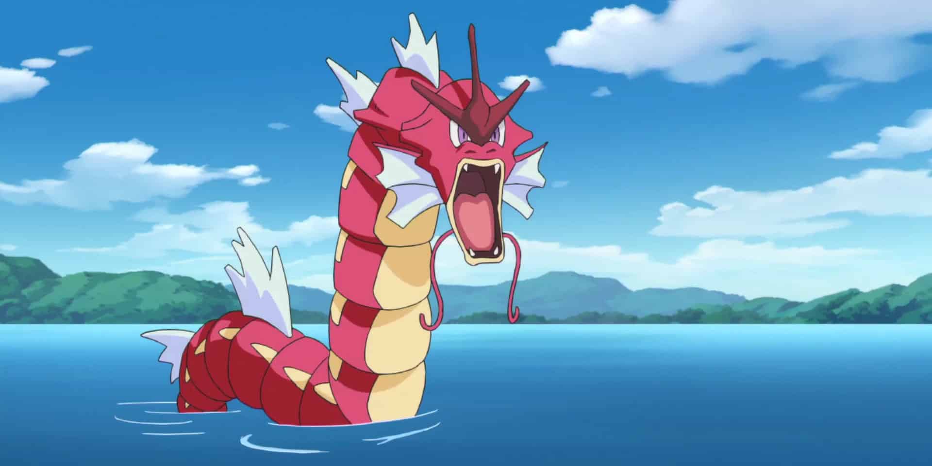 Imagem de um Gyarados Shiny no anime de Pok&eacute;mon, introduzindo o que &eacute; Pok&eacute;mon Shiny. (Divulga&ccedil;&atilde;o / The Pok&eacute;mon Company)