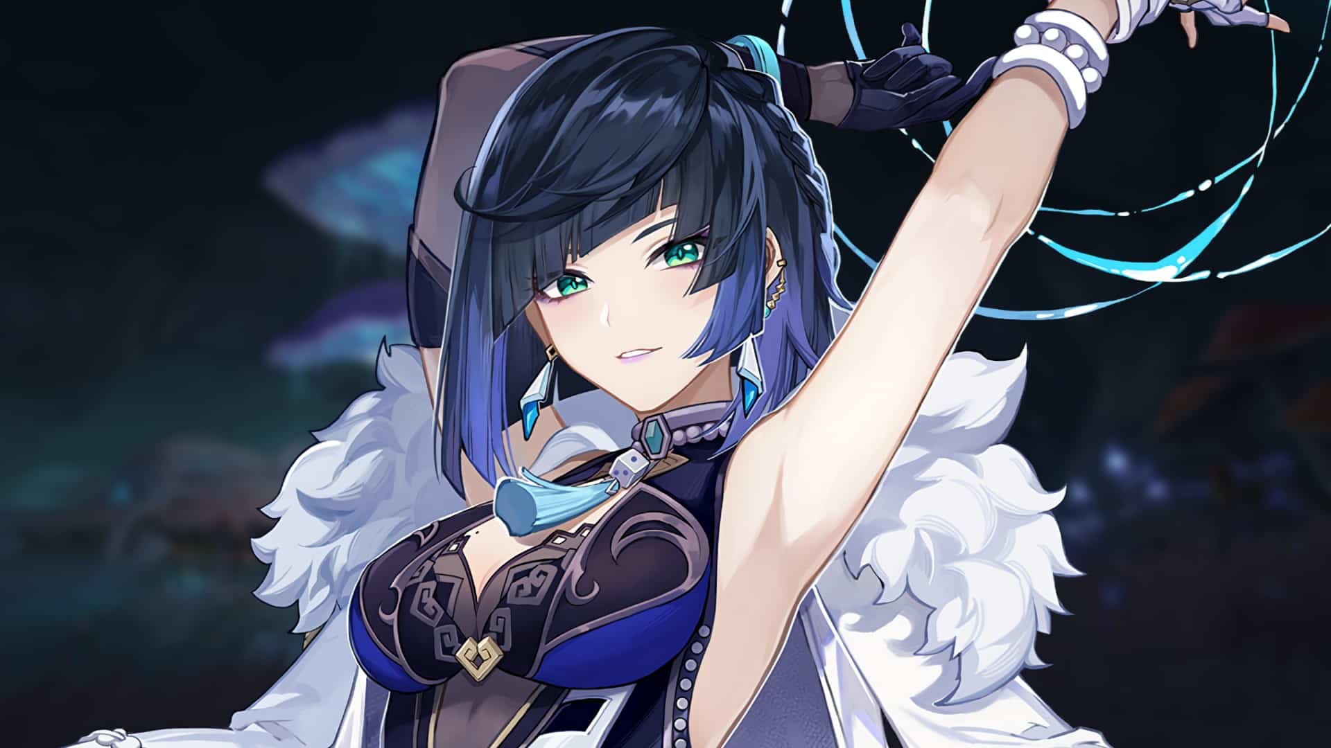 Foto da personagem Yelan de Genshin Impact. (Divulga&ccedil;&atilde;o / HoYoLab)