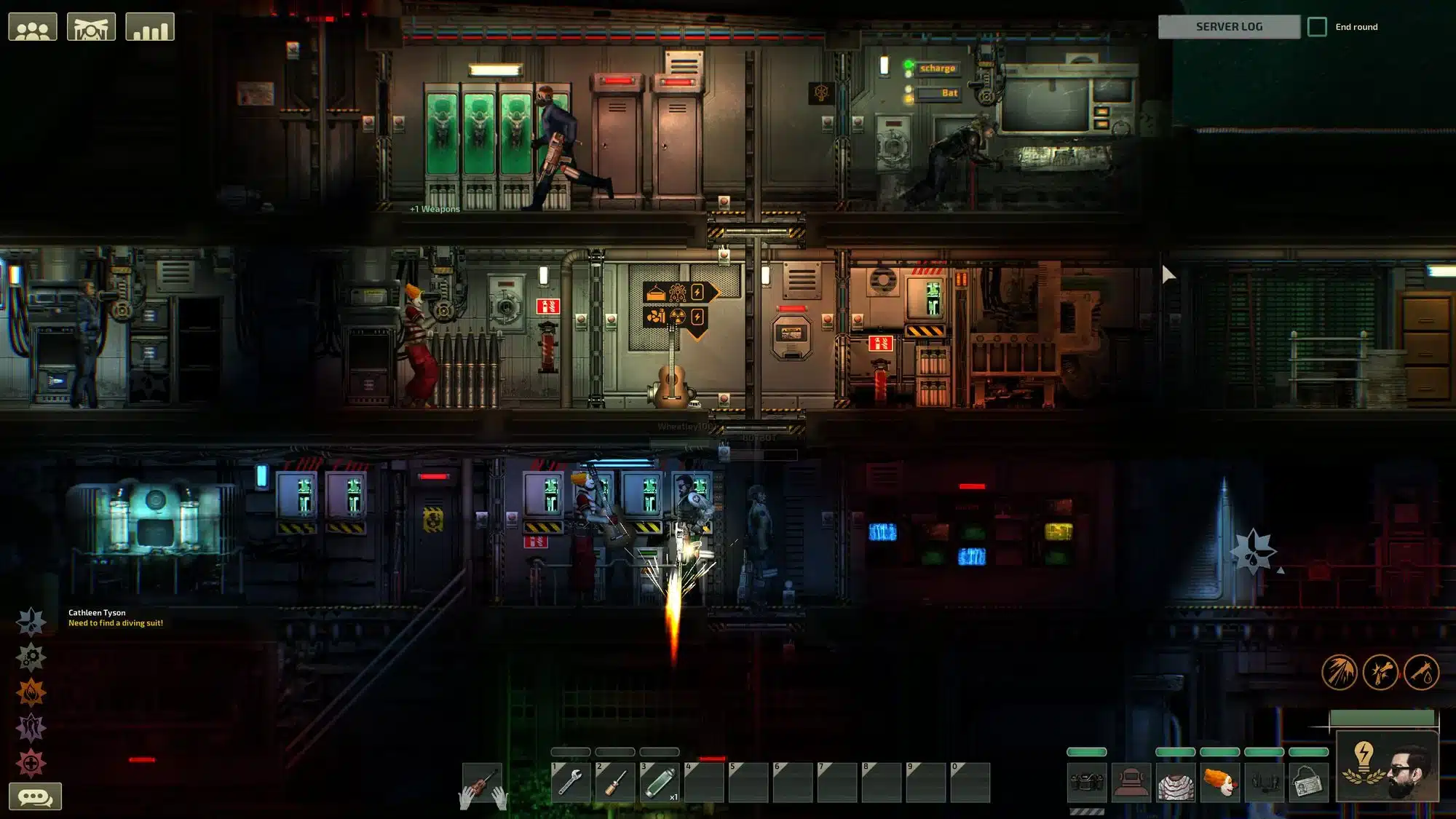 Imagem da gameplay de Barotrauma.