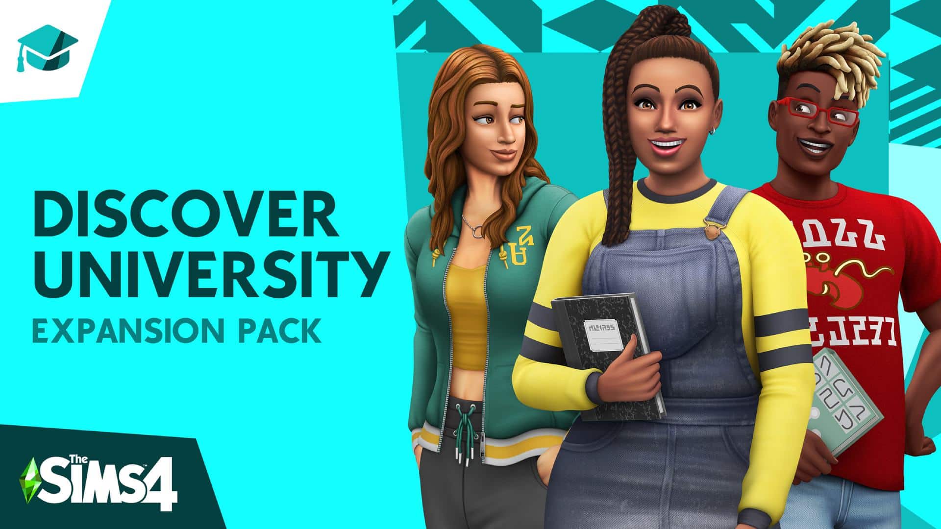 Foto oficial da expans&atilde;o de The Sims 4 "Vida Universit&aacute;ria". Expans&otilde;es de the sims 4