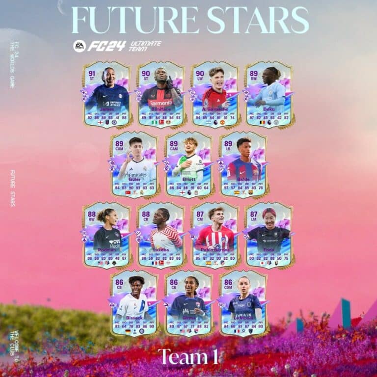 Jogadores da promo&ccedil;&atilde;o Future Stars 1 de EA SPORTS FC 24