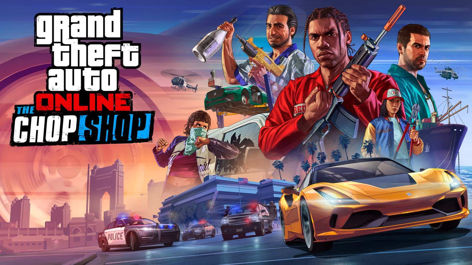 Foto de lan&ccedil;amento da DLC: Grand Theft Auto Online: The Chop Shop.