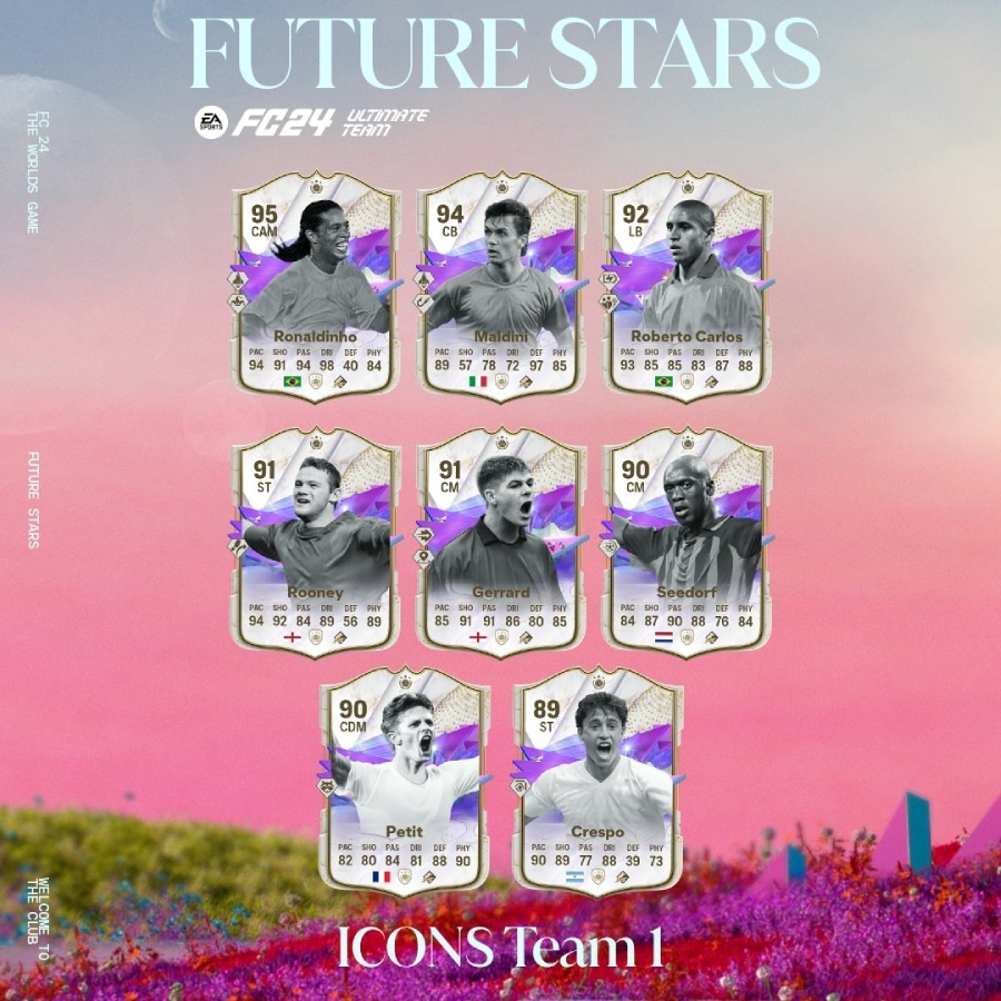 &Iacute;dolos da promo&ccedil;&atilde;o Future Stars 1 de EA SPORTS FC 24