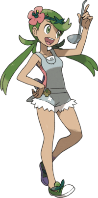 Imagem da personagem Mallow, treinadora de Pokemon tipo Planta. (Divulga&ccedil;&atilde;o / Internet)