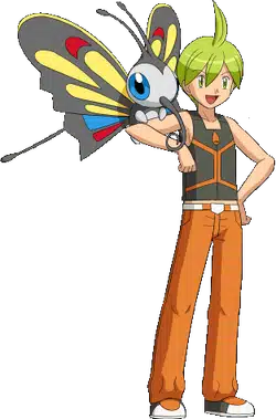Imagem do personagem Aaron, treinador de Pok&eacute;mon tipo Inseto. (Divulga&ccedil;&atilde;o / Internet)