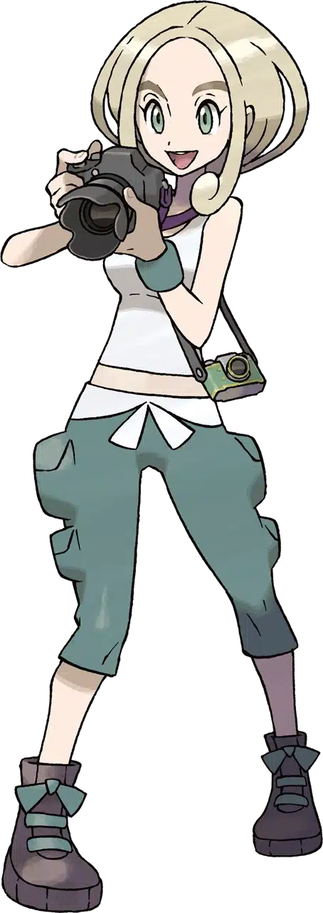 Imagem do personagem Viola, treinadora de Pok&eacute;mon tipo Inseto. (Divulga&ccedil;&atilde;o / Internet)