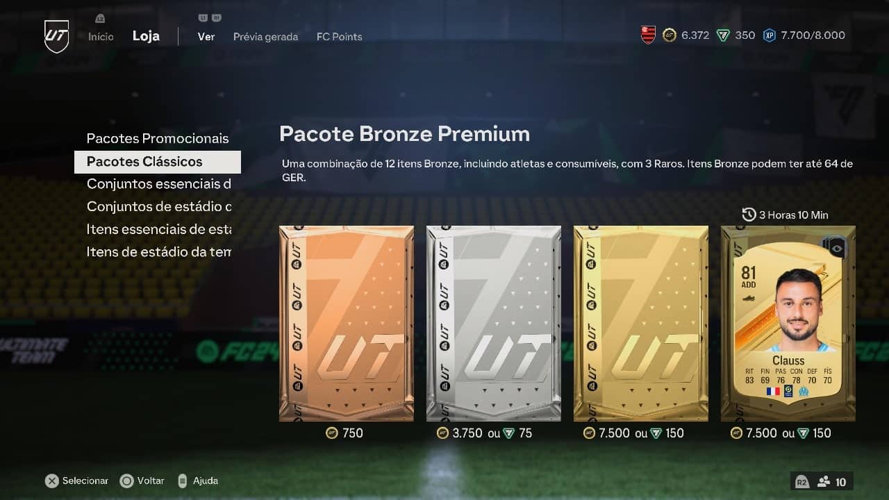 Loja de pacotes em EA FC 24 - Ultimate Team