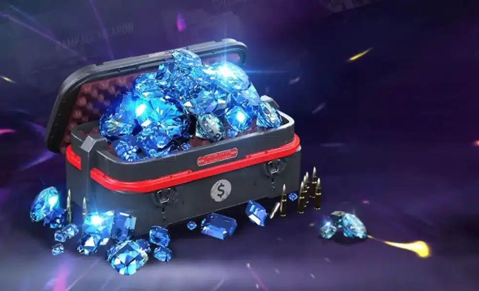Foto ilustrativa da caixa de diamantes de Free Fire.