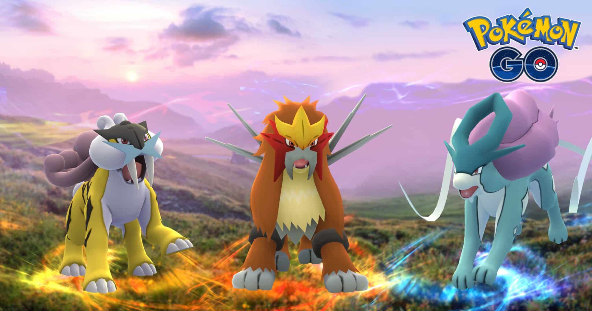 Imagem do Pok&eacute;mon mais raro, Entei e Raikou. (Divulga&ccedil;&atilde;o / Internet)