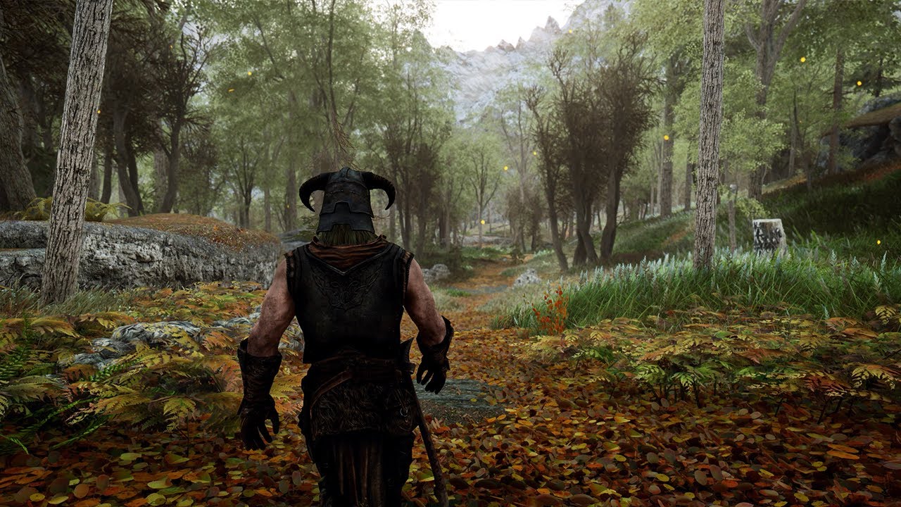 Imagem de The Elder Scrolls: Skyrim com gr&aacute;ficos modificados. Introduzindo cheats e c&oacute;digos de Skyrim.