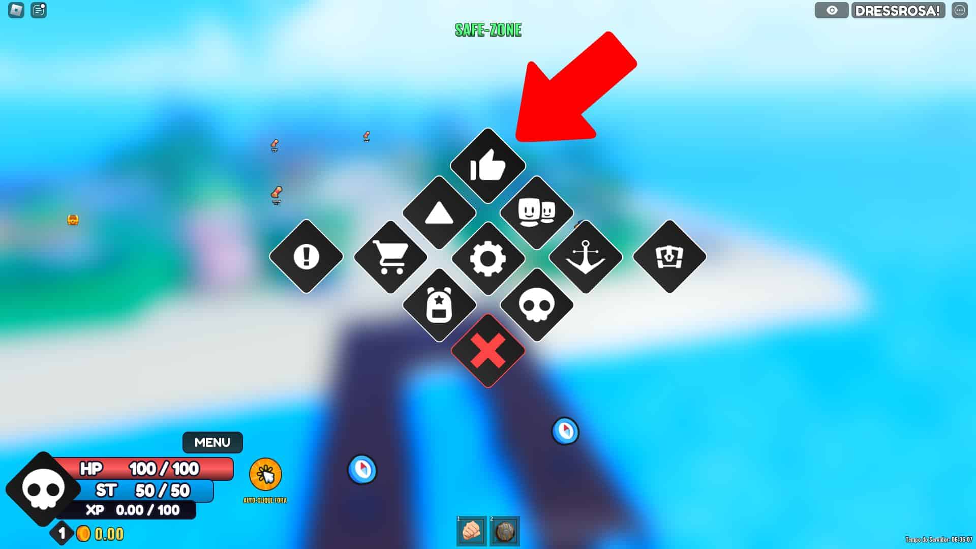 Imagem ilustrativa do 2&deg; Passo para o resgate dos One Fruit Simulator codes.