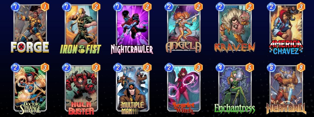 Imagem do deck de mover de Marvel Snap decks Pool 1.