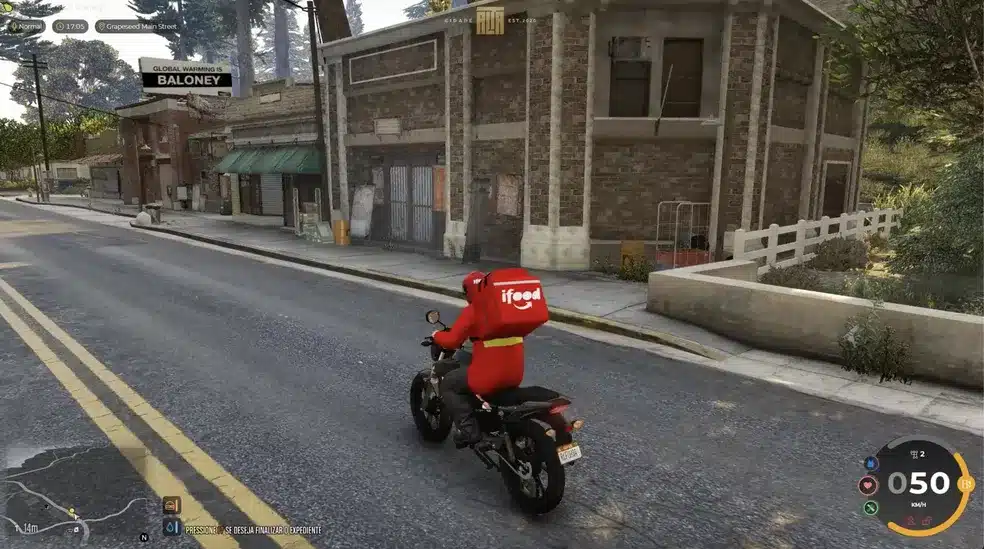 Imagem de um jogador de GTA RP trabalhando como entregador. (Divulga&ccedil;&atilde;o / Internet)