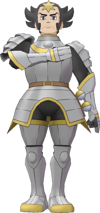 Imagem do personagem Wikstrom, treinador de Pok&eacute;mon tipo A&ccedil;o. (Divulga&ccedil;&atilde;o / Internet)