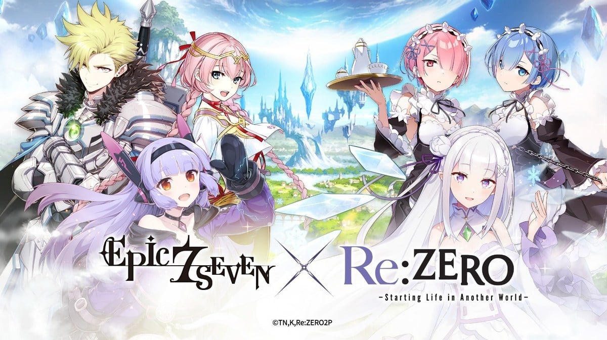 Epic Seven lan&ccedil;ou novos personagens com sua parceria com o renomado anime Re: Zero. Epic Seven Codes.