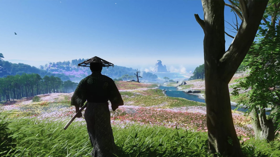 Imagem de gameplay de Ghost of Tsushima