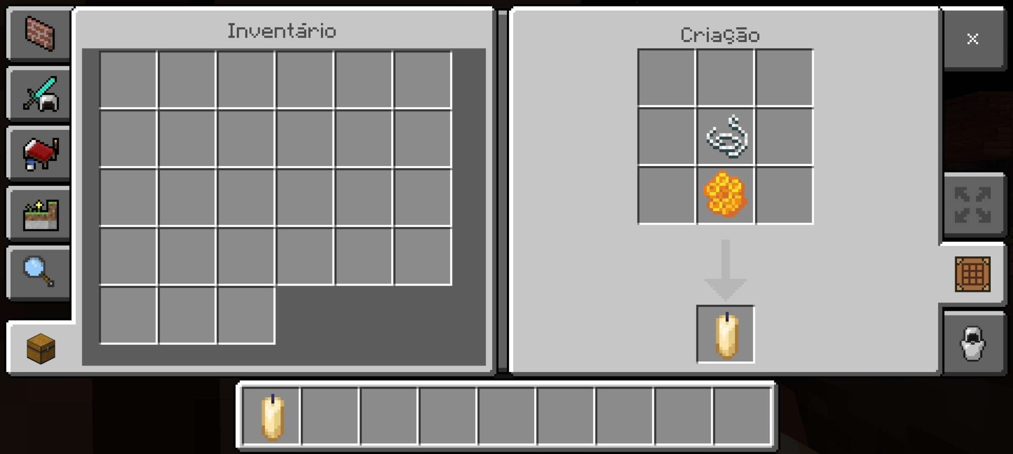 Foto tutorial sobre: Como fazer vela no Minecraft. (Divulga&ccedil;&atilde;o / Internet)