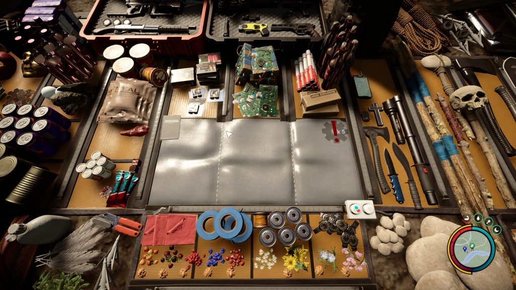 Imagem do invent&aacute;rio no jogo Sons of the Forest. (Divulga&ccedil;&atilde;o / Internet)