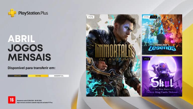 PlayStation Plus: Confira os jogos de Abril (2024) Imagem promocional do Catálogo de Jogos de Abril de 2024 na PlayStation Plus Extra e Deluxe