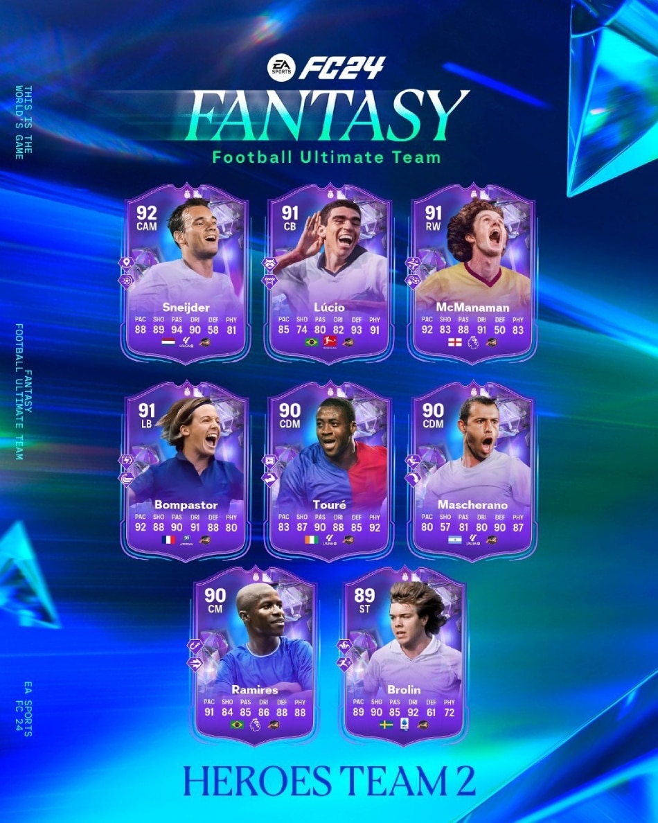 Cartas do Time 2 de Heroes do Fantasy FC em EA FC 24