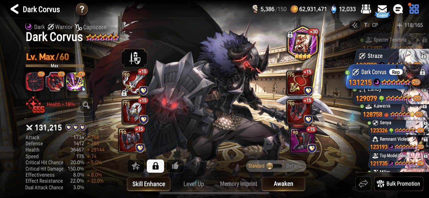 Corvus &eacute; uma variante do personagem Corvus de E7, mas com poderes da escurid&atilde;o.