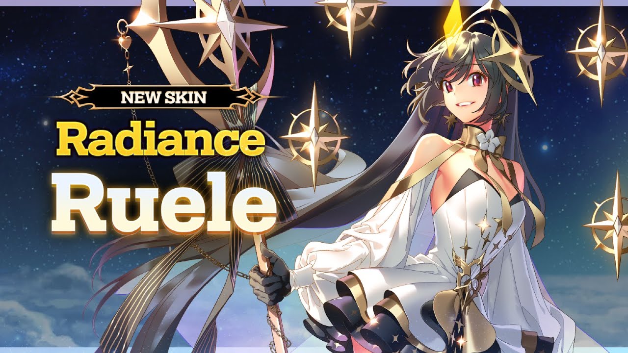 Imagem do novo visual de Ruele of Light, uma sacerdote Tier S de E7.