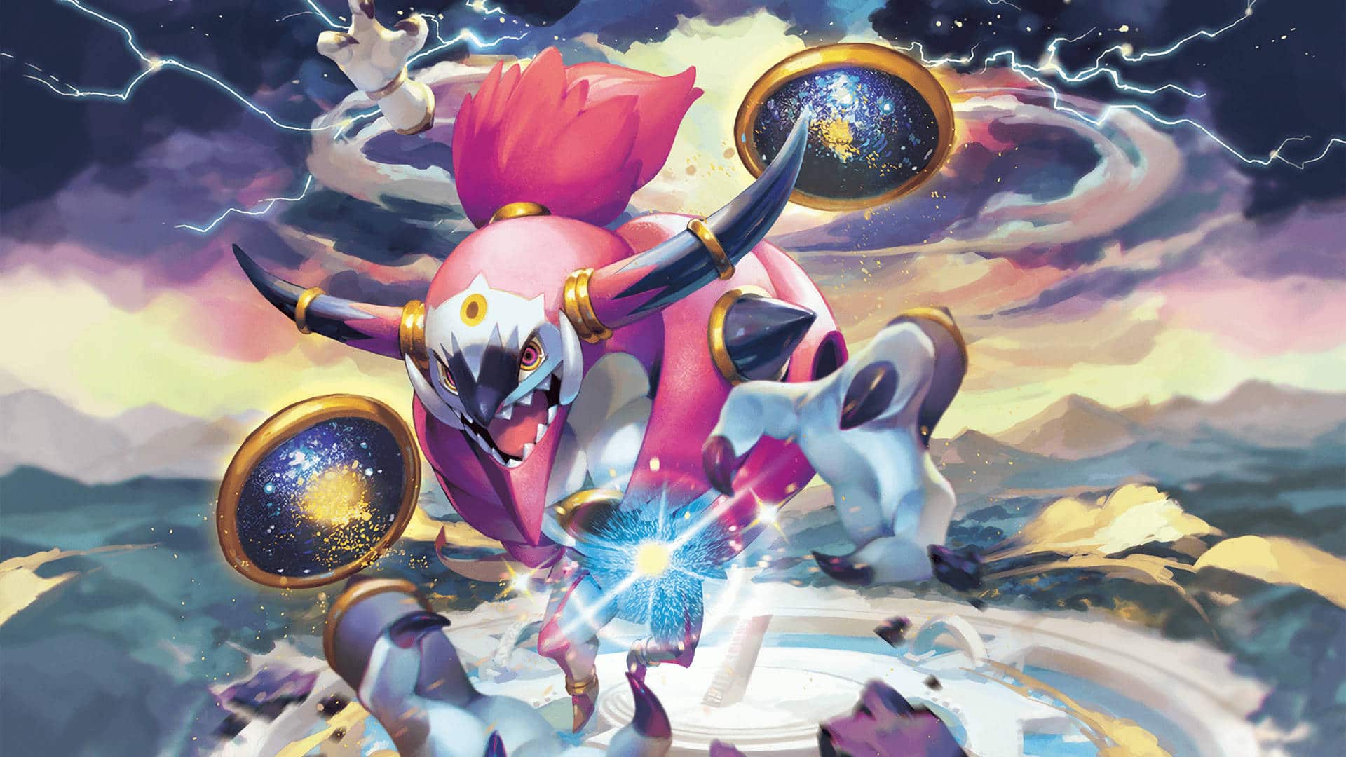 Imagem art&iacute;stica de "Hoopa", Pok&eacute;mon destaque do jogo Pok&eacute;mon Unbound. Introduzindo cheats de Pokemon Unbound.