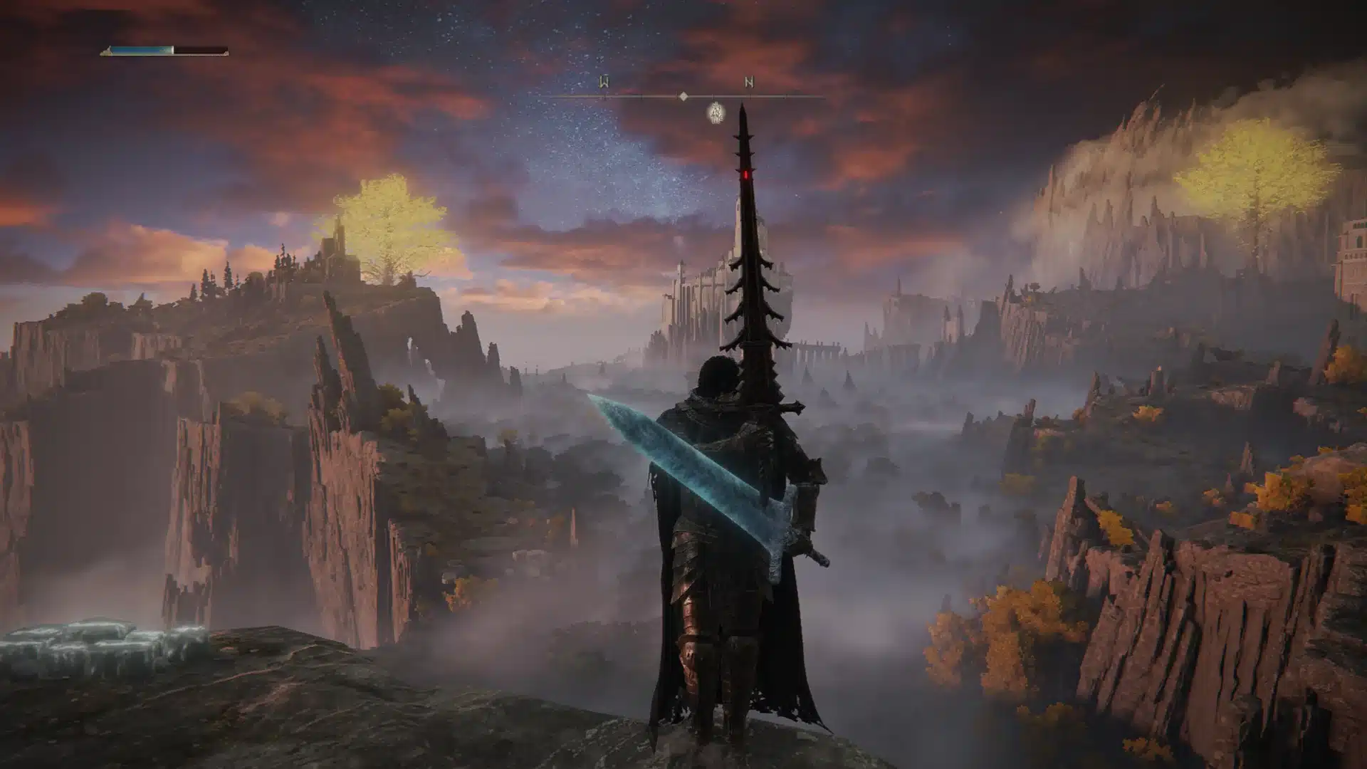 Imagem de um jogador utilizando duas armas lend&aacute;rias de Elden Ring.