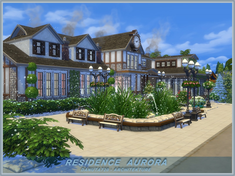 Imagem da cada "Resid&ecirc;ncia Aurora", uma das 10 melhores ideias de casas para The Sims 4. (Divulga&ccedil;&atilde;o / Internet)
